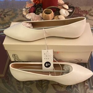 "A New Day" white flats
